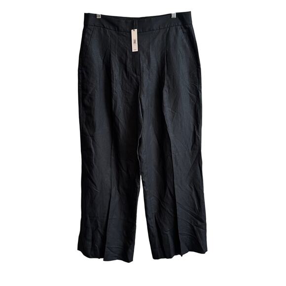 Banana Republic Tencel Linen Wide Leg Pant Black 12 Style 445928 - Picture 2 of 11